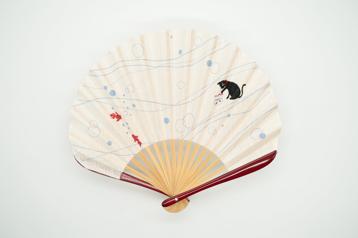 Cat Playing in the Cool Air (6631)– 扇専門店 万葉